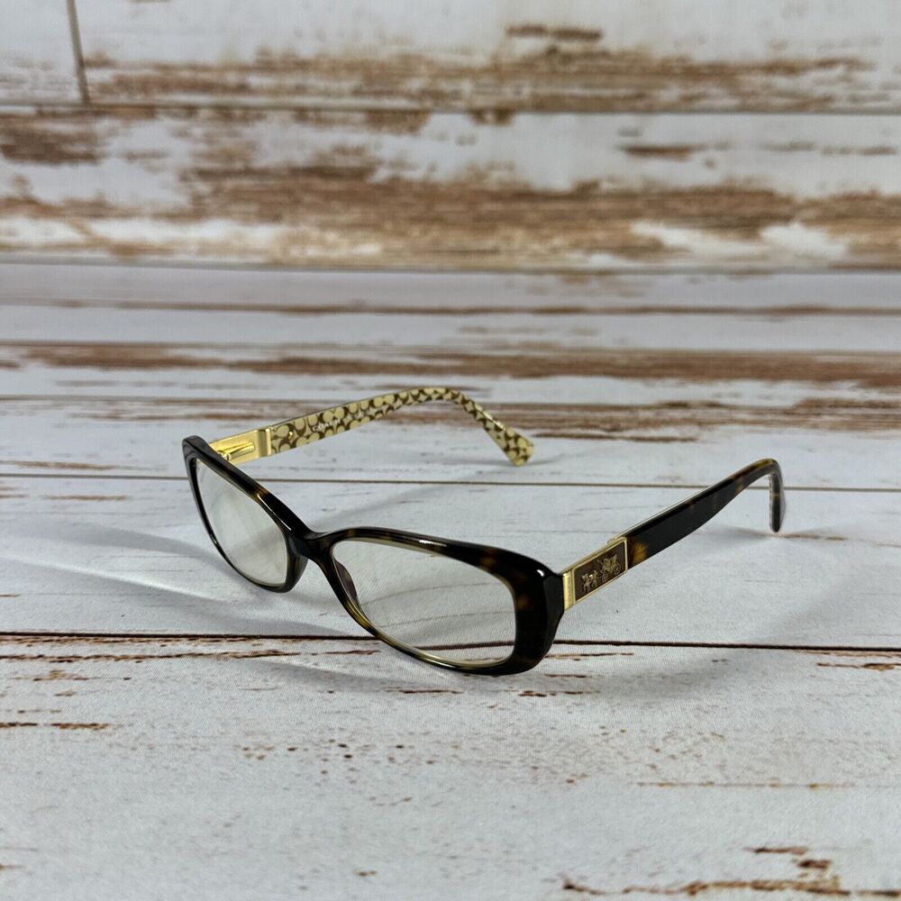 Coach Tortoise Rectangular Frame W Logo Interior Glasses HC6063 53 15 135
